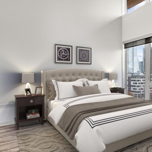 a bed in a room